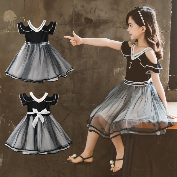 Izgriezta bērnu kleita ar tillu un lentīti