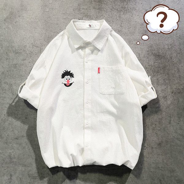 Ikdienas vīriešu krekls ar īsām piedurknēm un aplikāciju