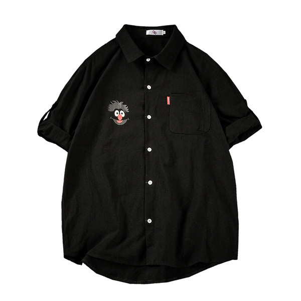 Ikdienas vīriešu krekls ar īsām piedurknēm un aplikāciju