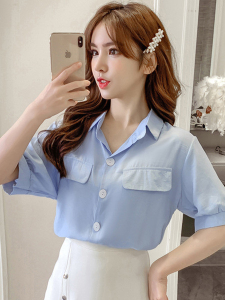 Alkalmi női ing széles modell rövid ujjal