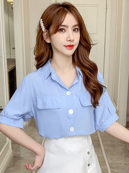 Alkalmi női ing széles modell rövid ujjal