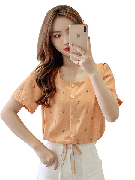 Ležerna ženska košulja s vezama i četvrtastim izrezom