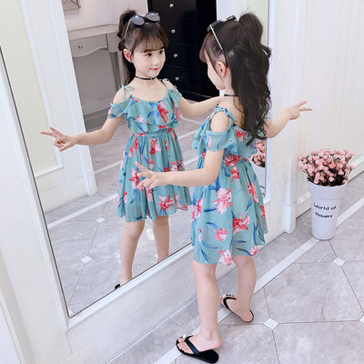 Лятна детска рокля с флорален принт 