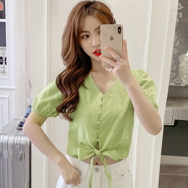 Új modell női ing nyakkendővel és rövid ujjal