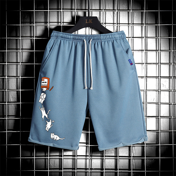 Vīriešu šorti ar elastīgu jostasvietu un aplikāciju