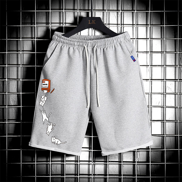 Vīriešu šorti ar elastīgu jostasvietu un aplikāciju