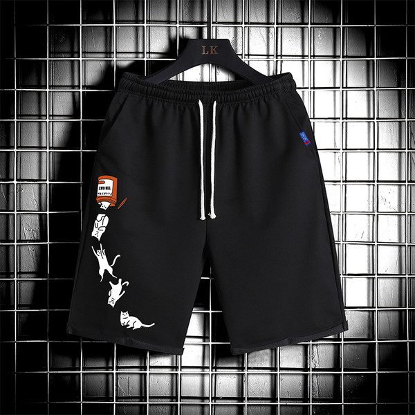 Vīriešu šorti ar elastīgu jostasvietu un aplikāciju