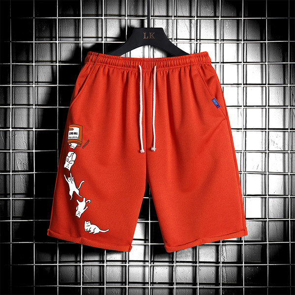 Vīriešu šorti ar elastīgu jostasvietu un aplikāciju