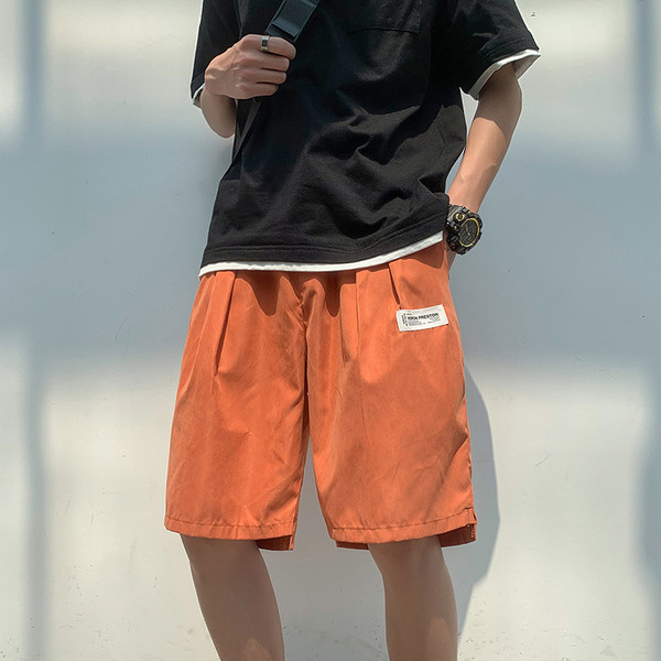 Férfi rövidnadrág széles modell elasztikus derékkal