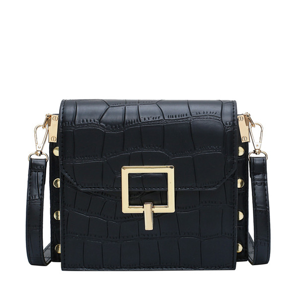 Erős női táska eko bőrből, négyzet alakú