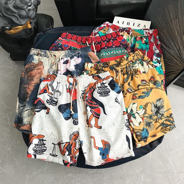 Színes férfi rövidnadrág elasztikus derékkal, 5XL-es méretig