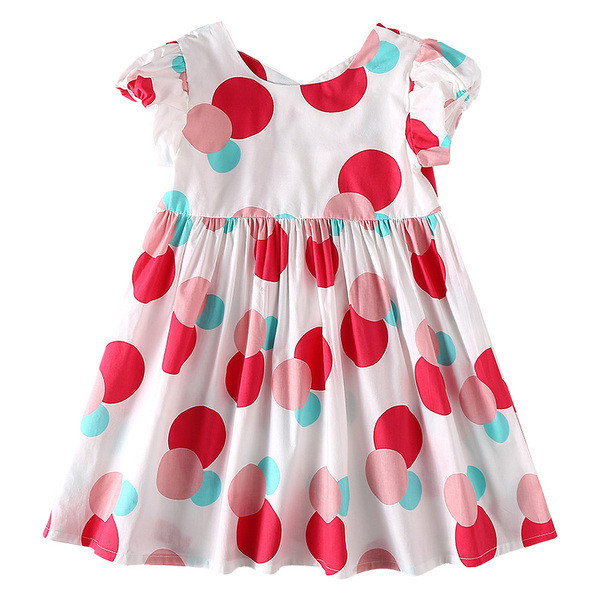 Nyári gyerekruha ovális nyakkivágással és mintával