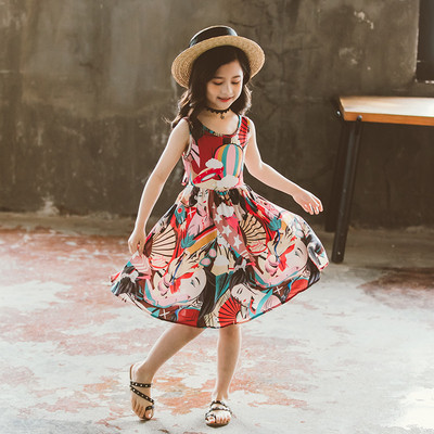 Többszínű gyerekruha ovális nyakkivágással