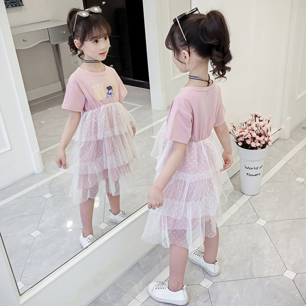 Gyerekruha ovális nyakkivágással, tüllel és mintával