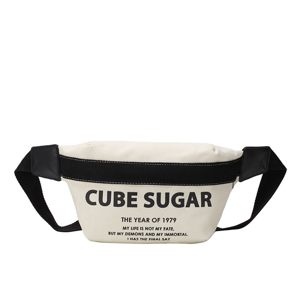 Női hétköznapi táska derékra illő feliratokkal