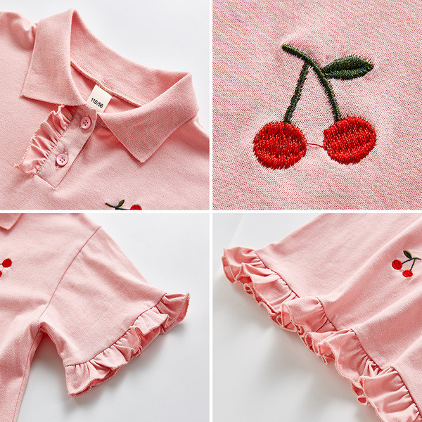 Alkalmi gyerekruha klasszikus gallérral és hímzéssel