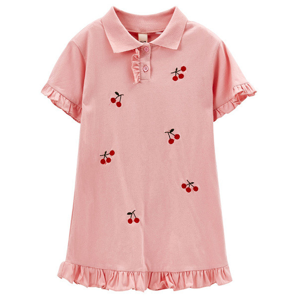 Alkalmi gyerekruha klasszikus gallérral és hímzéssel