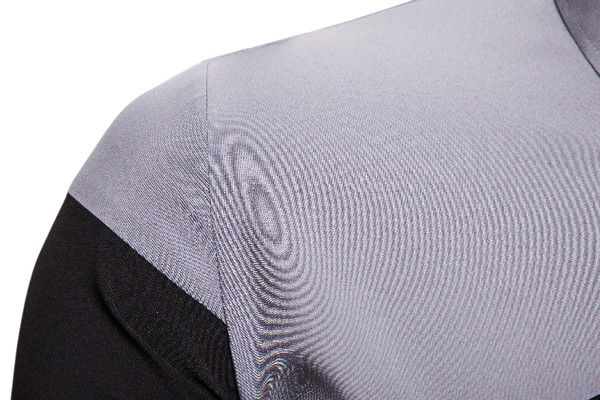 Pelēks vīriešu krekls ar īsām piedurknēm un klasisku apkakli