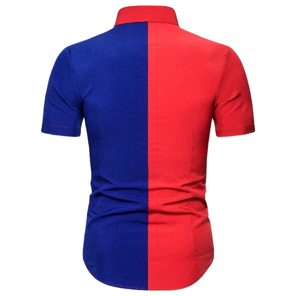 Kéttónusú férfi ing rövid ujjal és klasszikus gallérral