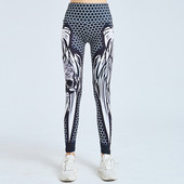 Sieviešu legingi ar augstu vidukli un apdruku