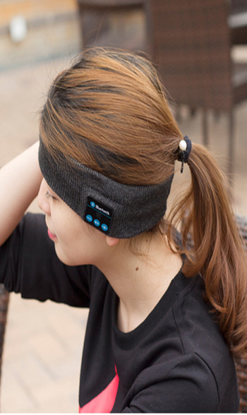 Лента за глава с вградени безжични Bluetooth слушалки подходяща при спортуване
