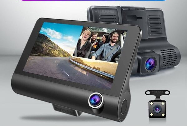 Panoraminė 360 laipsnių automobilio kamera su dvigubu įrašymu viduje ir išorėje