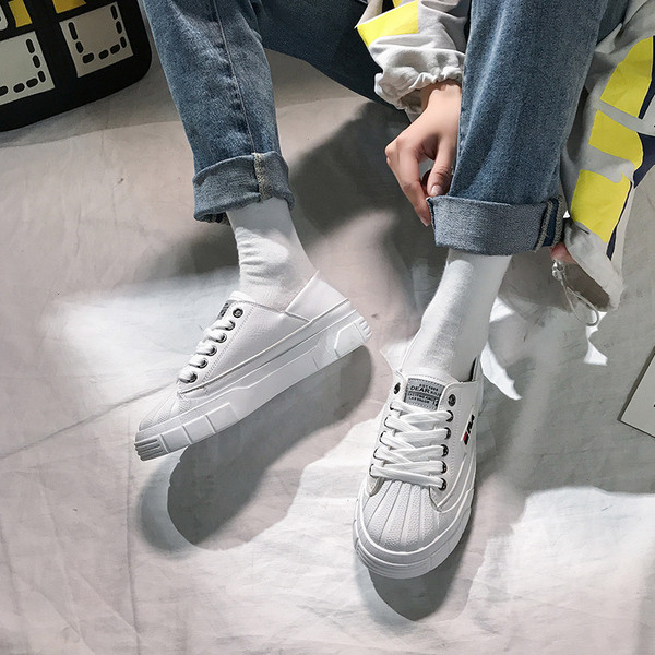 Női alkalmi tornacipő lapos magas talppal