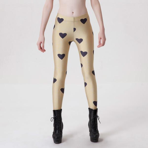 Bēši sieviešu legingi ar apdruku – sirsniņām