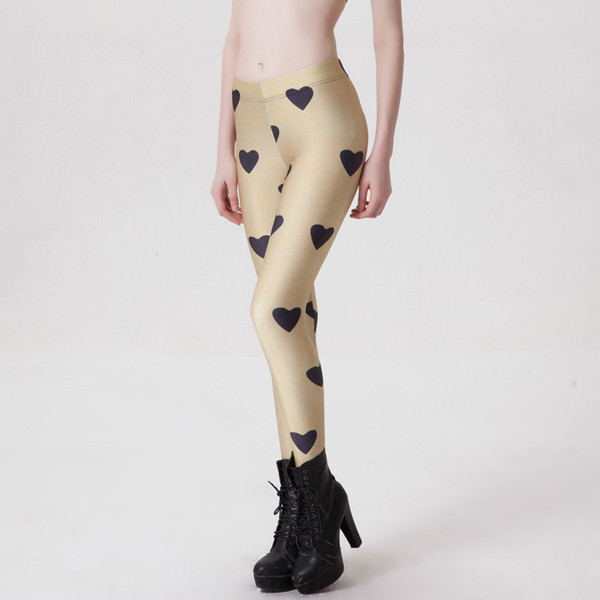 Bēši sieviešu legingi ar apdruku – sirsniņām