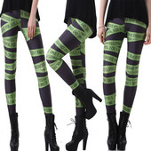 Sieviešu legingi ar apdruku - brīdinājuma lentēm