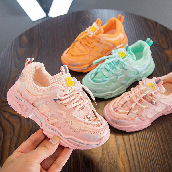 Bērnu elpojošas kedas ar šņorēm meitenēm