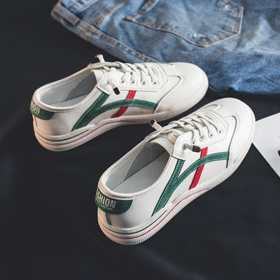 Sieviešu ikdienas kedas no eko ādas ar krāsainām apmalītēm