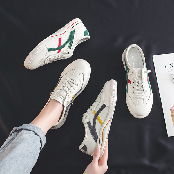 Sieviešu ikdienas kedas no eko ādas ar krāsainām apmalītēm