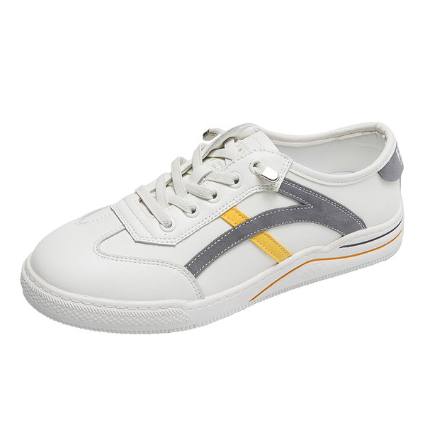 Sieviešu ikdienas kedas no eko ādas ar krāsainām apmalītēm