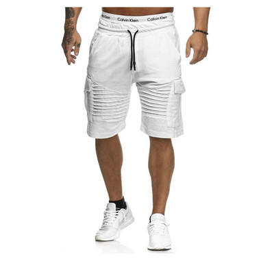 Мъжки актуални шорти с връзки и странични джобове