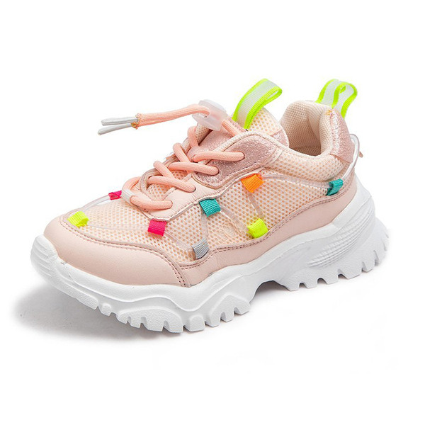 Jauns bērnu kedu modelis meitenēm ar raupju zoli un šņorēm