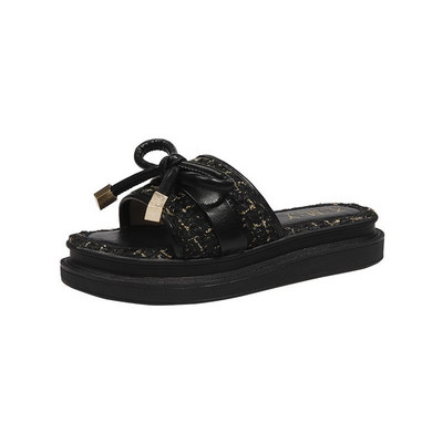 Sieviešu modernas čības ar lenti un plakanu zoli