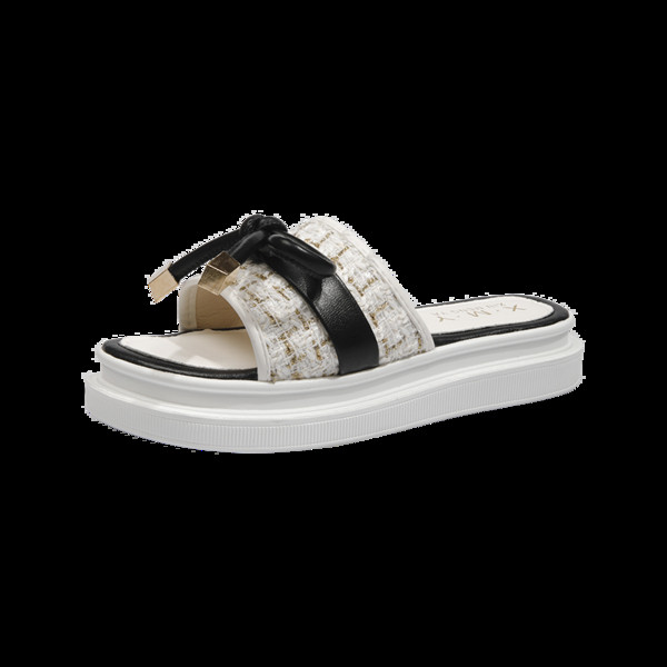 Sieviešu modernas čības ar lenti un plakanu zoli