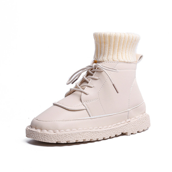 Sieviešu īsie zābaki ar mežģīnēm melnā un bēšā krāsā