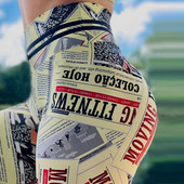 Sieviešu sporta legingi ar avīžu apdruku