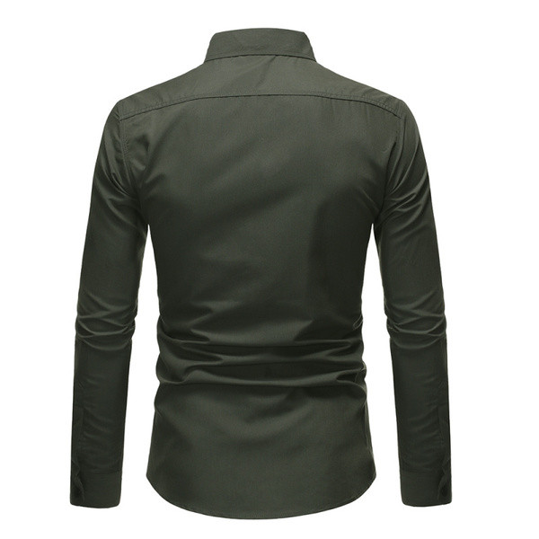 Stilīgs vīriešu krekls Slaids modelis ar garām piedurknēm un kabatām