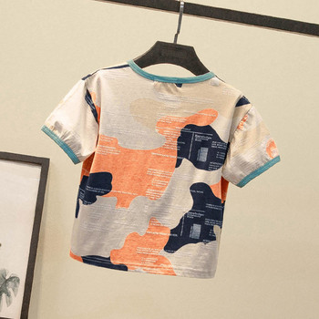 Μοντέρνα παιδική μπλούζα για αγόρια με κοντά μανίκια