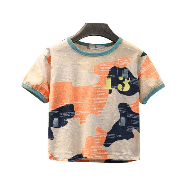 Μοντέρνα παιδική μπλούζα για αγόρια με κοντά μανίκια