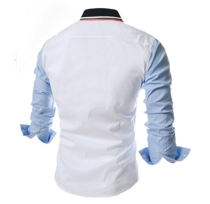 Pieguļošs vīriešu krekls ar garām piedurknēm un kabatu