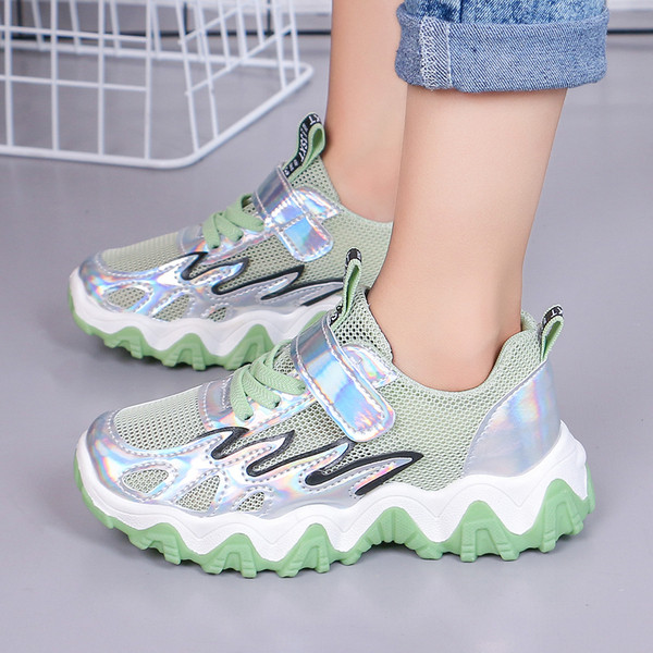 Bērnu ikdienas kedas ar sietu un uzlīmi meitenēm