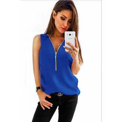 Kényelmes, cipzáras és ujjatlan női ing több színben, maxi méretekkel együtt