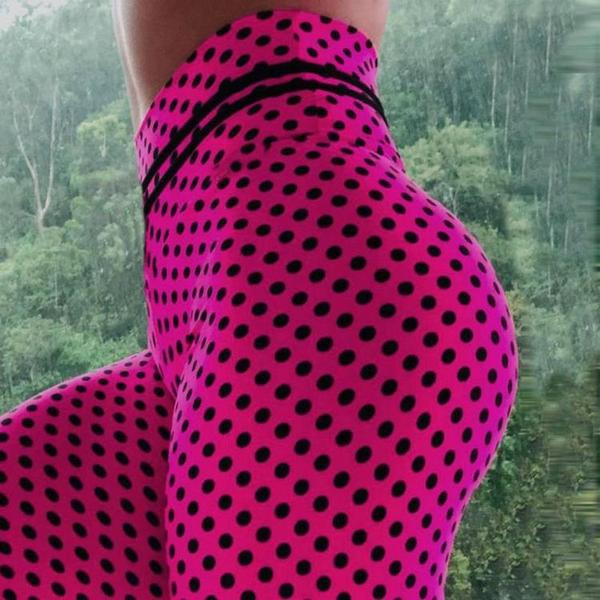 Roze ženske tajice sa visokim strukom