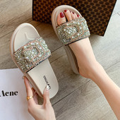 Uus mudel moodsad naiste sussid kivide ja pärlitega