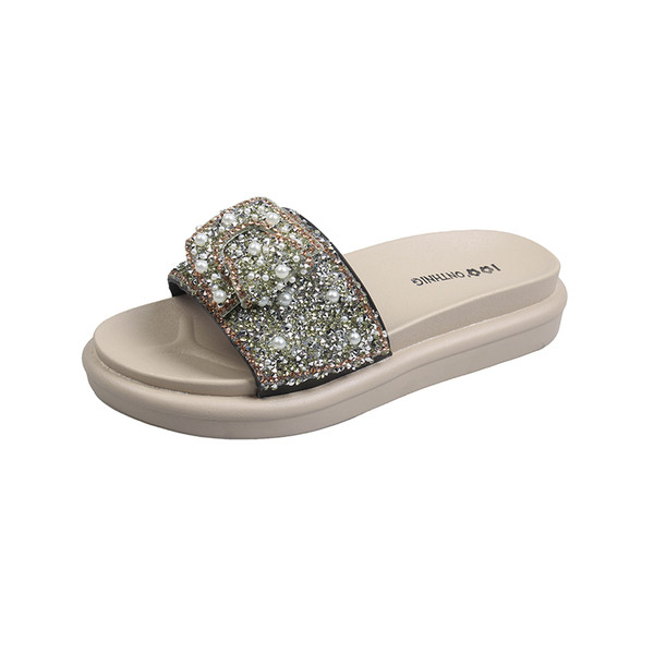 Uus mudel moodsad naiste sussid kivide ja pärlitega