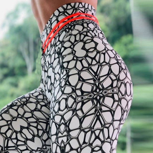 Sportske ženske duge tajice s visokim strukom od prozračne tkanine